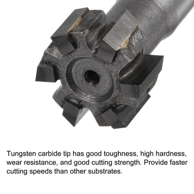 Harfington Uxcell 10mm Depth 20mm Cutting Dia 12mm Shank Carbide Tip 6 Flute T-Slot Milling Cutter