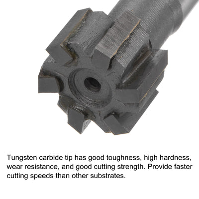 Harfington Uxcell 12mm Depth 20mm Cutting Dia 12mm Shank Carbide Tip 6 Flute T-Slot Milling Cutter