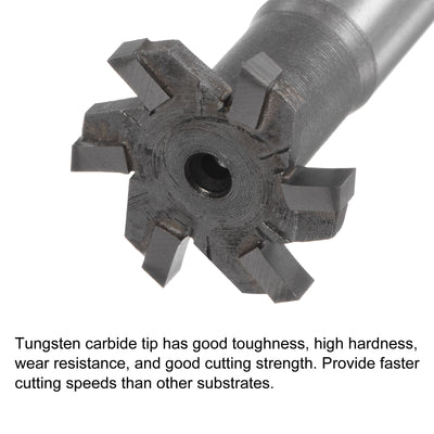 Harfington Uxcell 3mm Depth 25mm Cutting Dia 12mm Shank Carbide Tip 6 Flute T-Slot Milling Cutter