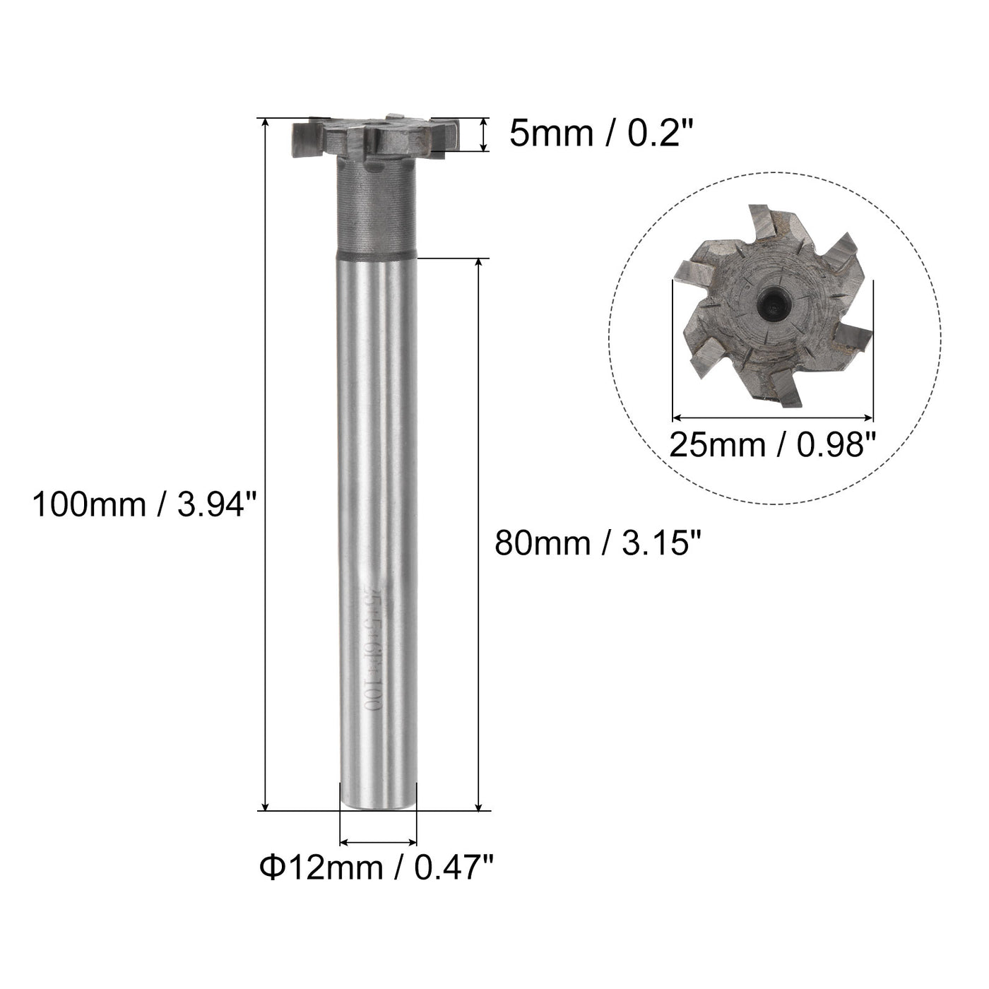 uxcell Uxcell Carbide Tip T-Slot Milling Cutter