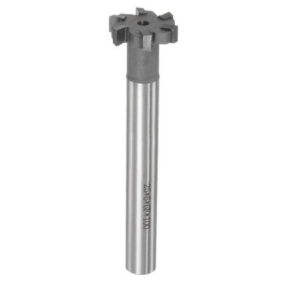 Harfington Uxcell 6mm Depth 25mm Cutting Dia 12mm Shank Carbide Tip 6 Flute T-Slot Milling Cutter