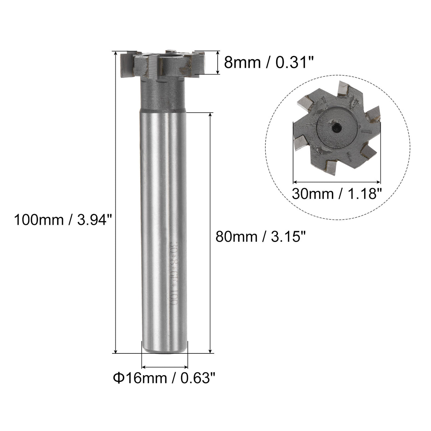 uxcell Uxcell Carbide Tip T-Slot Milling Cutter