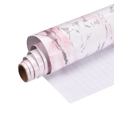Harfington Uxcell Marble Contact Paper, 600x950mm PVC Sticky Wallpaper Pink Marble 2pcs