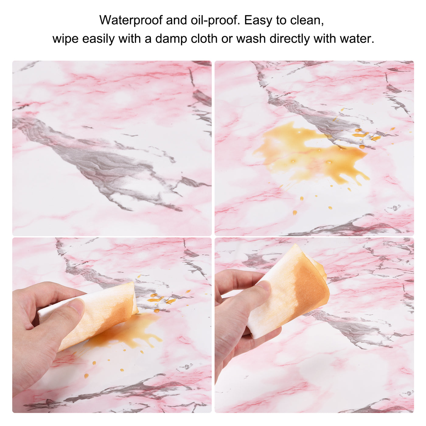 uxcell Uxcell Marble Contact Paper, 600x950mm PVC Sticky Wallpaper Pink Marble 4pcs