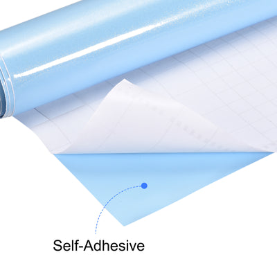 Harfington Uxcell Self-Adhesive Contact Paper, 600x950mm PVC Sticky Wallpaper Blue 4pcs