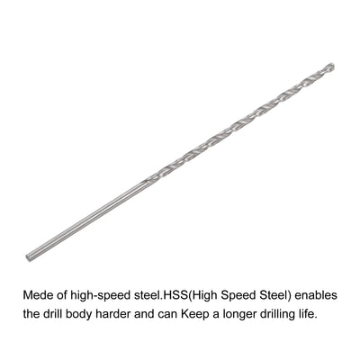 Harfington Uxcell 10 Pcs 1.7mm Mini Twist Drill Bits, High-Speed Steel Extra Long Drill Bit 75mm
