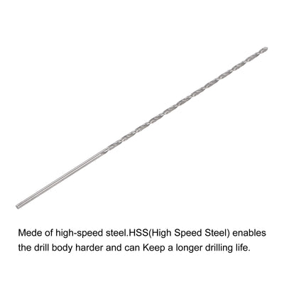 Harfington Uxcell 5 Pcs 1.2mm Mini Twist Drill Bits, High-Speed Steel Extra Long Drill Bit 80mm