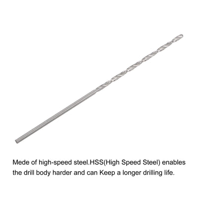 Harfington Uxcell 5 Pcs 1.5mm Mini Twist Drill Bits, High-Speed Steel Extra Long Drill Bit 80mm