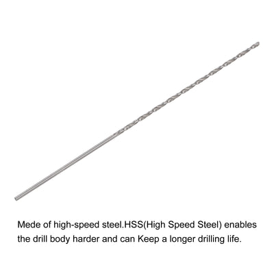 Harfington Uxcell 5 Pcs 1.4mm Mini Twist Drill Bits, High-Speed Steel Extra Long Drill Bit 100mm