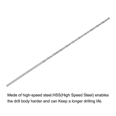 Harfington Uxcell 5 Pcs 1.5mm Mini Twist Drill Bits, High-Speed Steel Extra Long Drill Bit 100mm