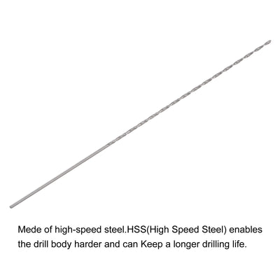 Harfington Uxcell 5 Pcs 1.2mm Mini Twist Drill Bits, High-Speed Steel Extra Long Drill Bit 120mm