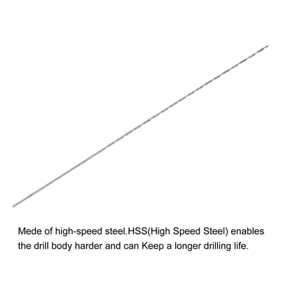 Harfington Uxcell 5 Pcs 0.7mm Mini Twist Drill Bits, High-Speed Steel Extra Long Drill Bit 100mm