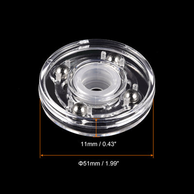 Harfington 2inch Rotating Swivel Stand with Steel Ball Lazy Susan Base Turntable Clear 4Pcs