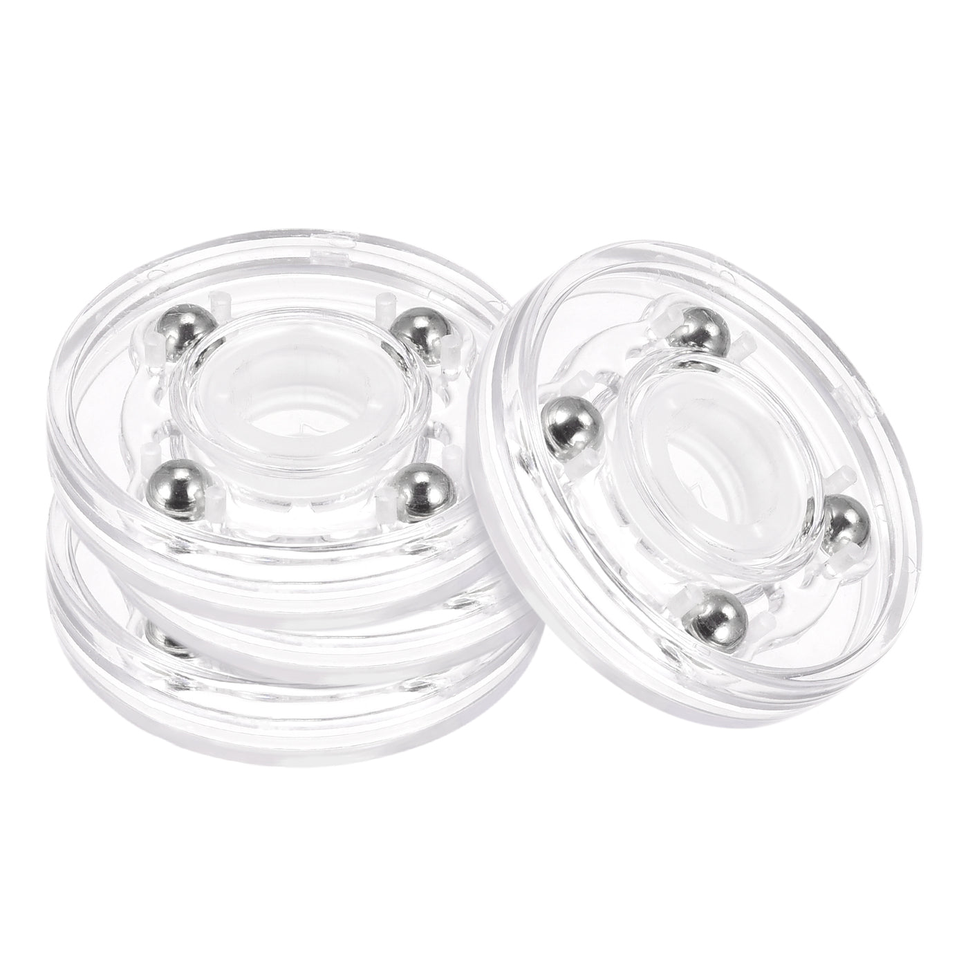Harfington 2inch Rotating Swivel Stand with Steel Ball Lazy Susan Base Turntable Clear 4Pcs