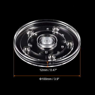 Harfington 4inch Rotating Swivel Stand with Steel Ball Lazy Susan Base Turntable Clear 2Pcs