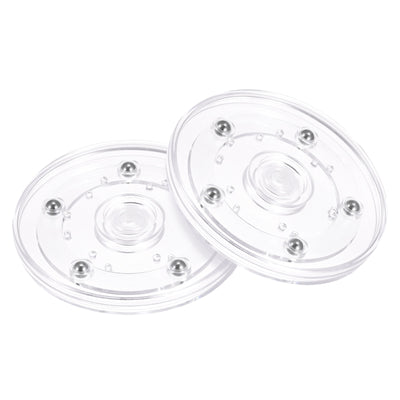 Harfington 4inch Rotating Swivel Stand with Steel Ball Lazy Susan Base Turntable Clear 2Pcs