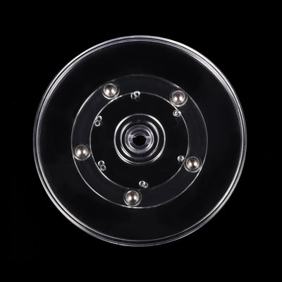 Harfington 5inch Rotating Swivel Stand with Steel Ball Lazy Susan Base Turntable Clear 2Pcs