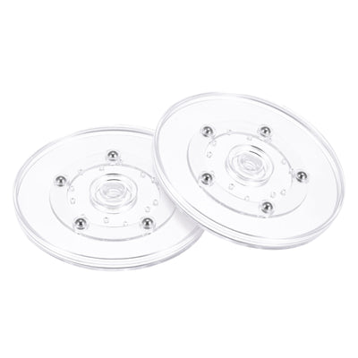 Harfington 5inch Rotating Swivel Stand with Steel Ball Lazy Susan Base Turntable Clear 2Pcs