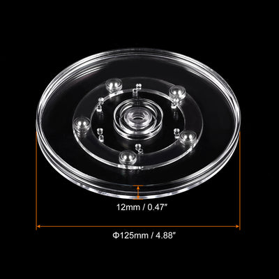 Harfington 5inch Rotating Swivel Stand with Steel Ball Lazy Susan Base Turntable Clear 3Pcs