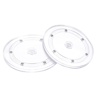 Harfington 7inch Rotating Swivel Stand with Steel Ball Lazy Susan Base Turntable Clear 2Pcs