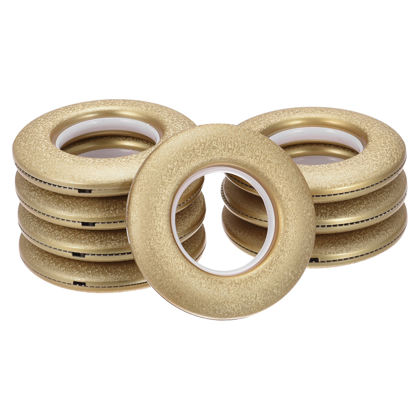 Uxcell Uxcell Curtain Grommets, 1-9/16"(40mm) Inner Diameter, Low Noise Sliding Sheers Rings for Window Bathroom Curtain Rod, Gold Tone, 48Pack