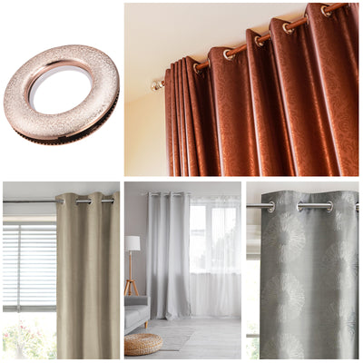 Harfington Uxcell Curtain Grommets, 1-9/16"(40mm) Inner Diameter, Low Noise Sliding Sheers Rings for Window Bathroom Curtain Rod, Rose Golden, 8Pack