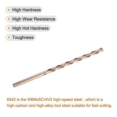 Harfington Uxcell M35 High Speed Steel Twist Drill Bit, Gold Oxide 6.5mm Drill Dia. 160mm Length