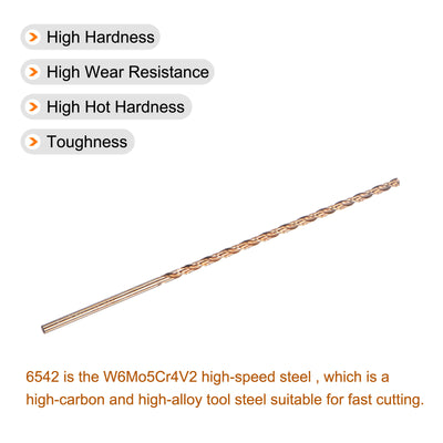 Harfington Uxcell M35 High Speed Steel Twist Drill Bit, Gold Oxide 4.5mm Drill Dia. 200mm Length