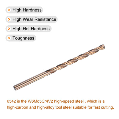 Harfington Uxcell M35 High Speed Steel Twist Drill Bit, Gold Oxide 10mm Drill Dia. 200mm Length
