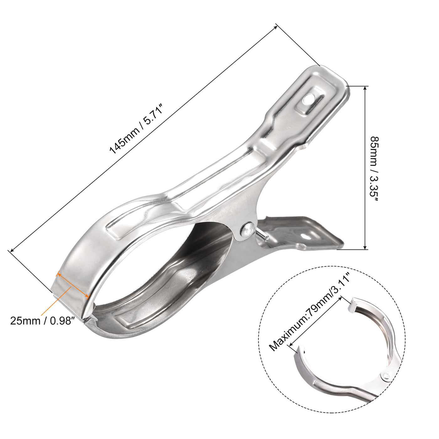 uxcell Uxcell Tablecloth Clips - 145mm Stainless Steel Clamps for Fixing Table Cloth Hanging Clothes, 10 Pcs