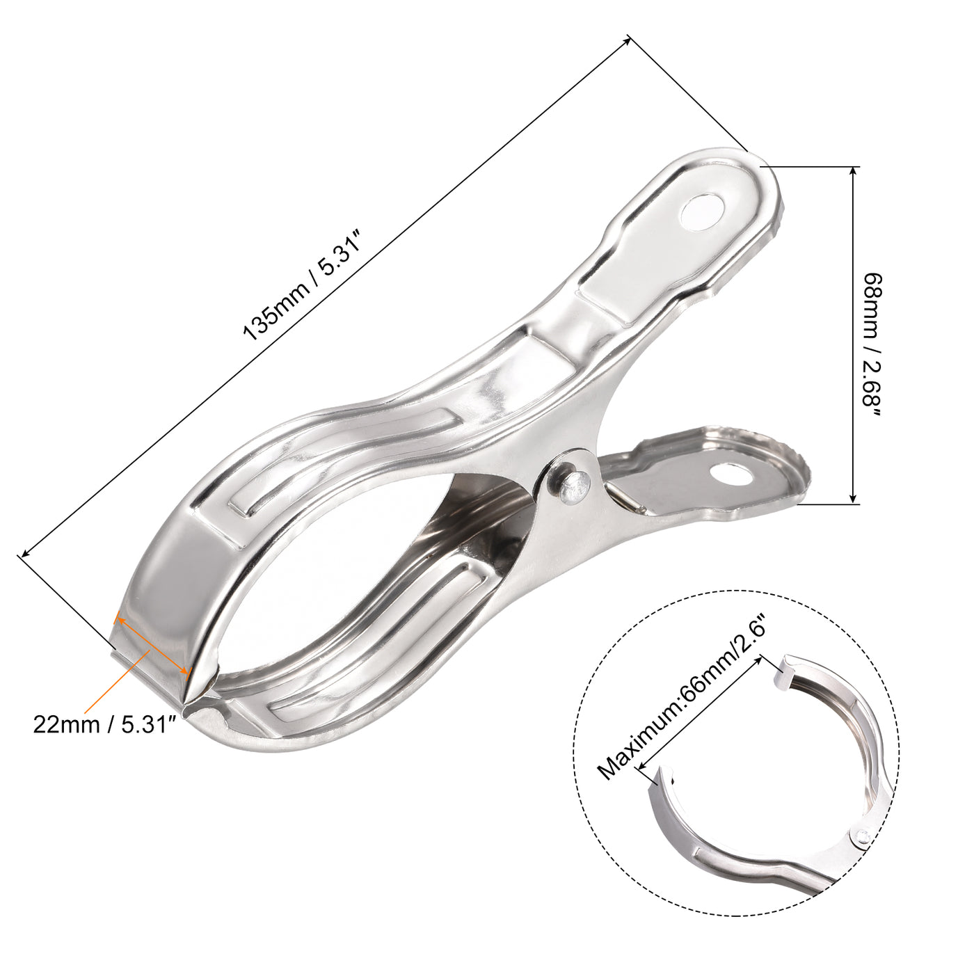 uxcell Uxcell Tablecloth Clips - 135mm Stainless Steel Clamps for Fixing Table Cloth Hanging Clothes, 4 Pcs