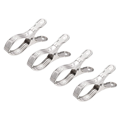 Harfington Uxcell Tablecloth Clips - 135mm Stainless Steel Clamps for Fixing Table Cloth Hanging Clothes, 4 Pcs