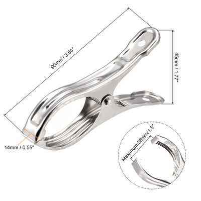 Harfington Uxcell Tablecloth Clips - 90mm Stainless Steel Clamps for Fixing Table Cloth Hanging Clothes, 20 Pcs