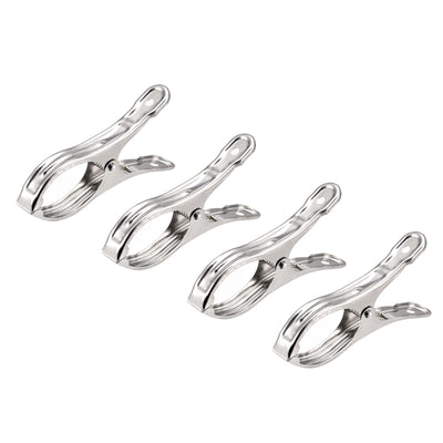 Harfington Uxcell Tablecloth Clips - 90mm Stainless Steel Clamps for Fixing Table Cloth Hanging Clothes, 4 Pcs