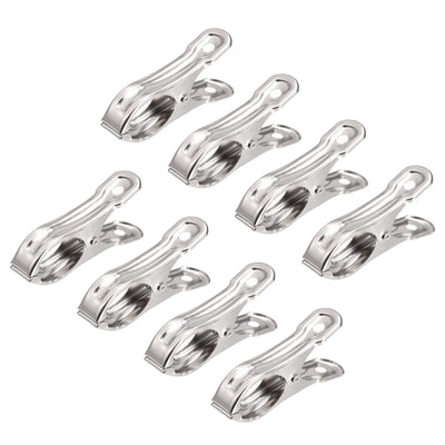 Harfington Uxcell Tablecloth Clips - 55mm Stainless Steel Clamps for Fixing Table Cloth Hanging Clothes, 24 Pcs