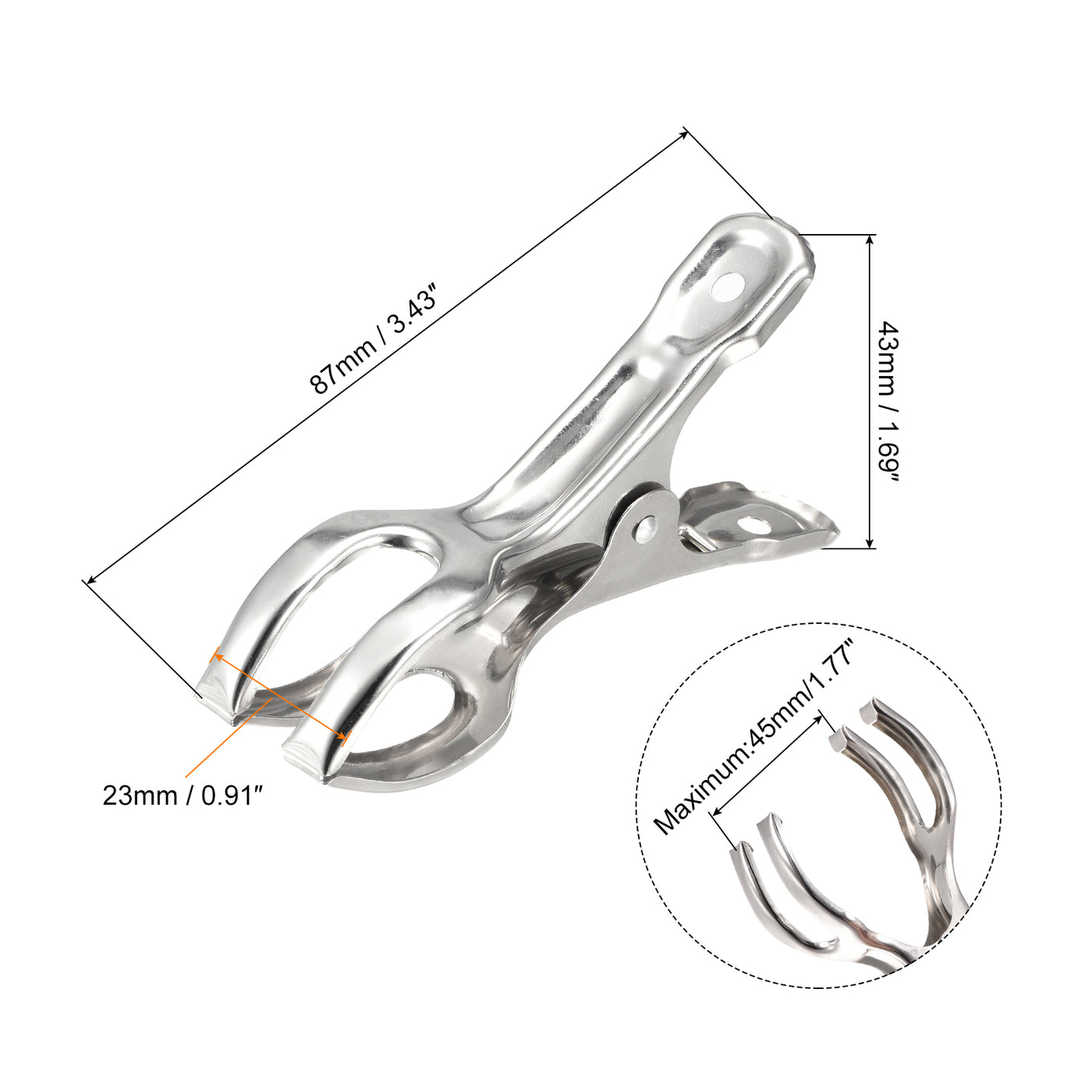 uxcell Uxcell Tablecloth Clips - 87mm Stainless Steel Clamps for Fixing Table Cloth Hanging Clothes, 24 Pcs