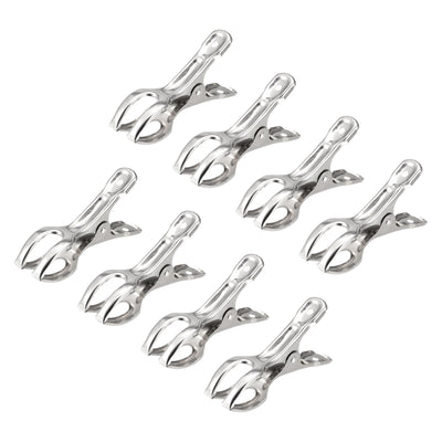 Harfington Uxcell Tablecloth Clips - 87mm Stainless Steel Clamps for Fixing Table Cloth Hanging Clothes, 24 Pcs