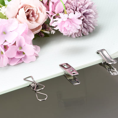 Harfington Uxcell Tablecloth Clips - 50mm Stainless Steel Wire Clamps for Fixing Table Cloth Hanging Clothes, 14 Pcs