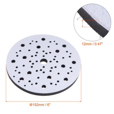 Harfington Uxcell 6 Inch 53 Holes Sponge Interface Pad Soft Density Hook and Loop Cushion Buffer Backing Pad for Electric Sander