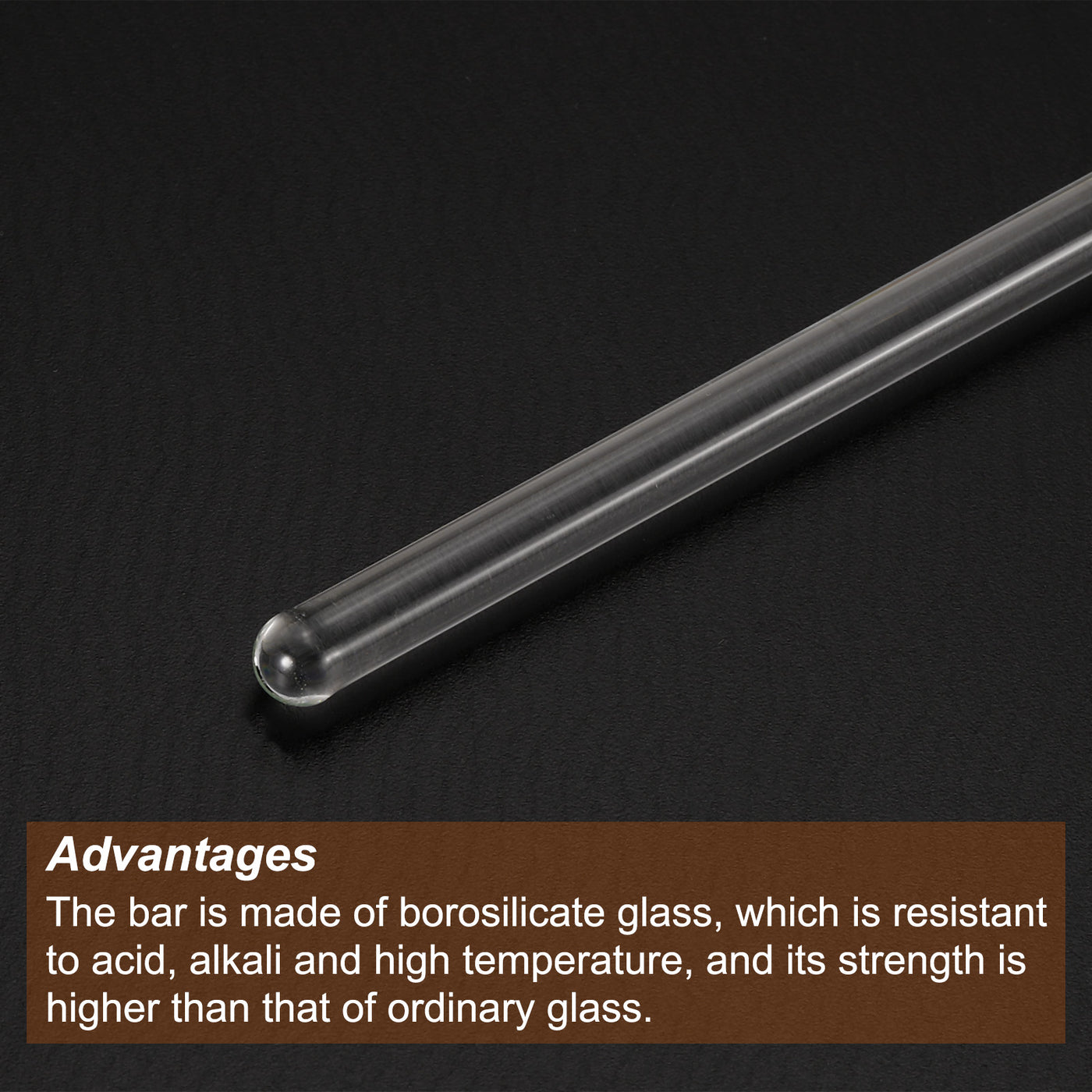 Harfington 3.3 Borosilicate Glass Stick 9.84" Length 6mm Dia Stir Rod Mixing Tools 3Pcs