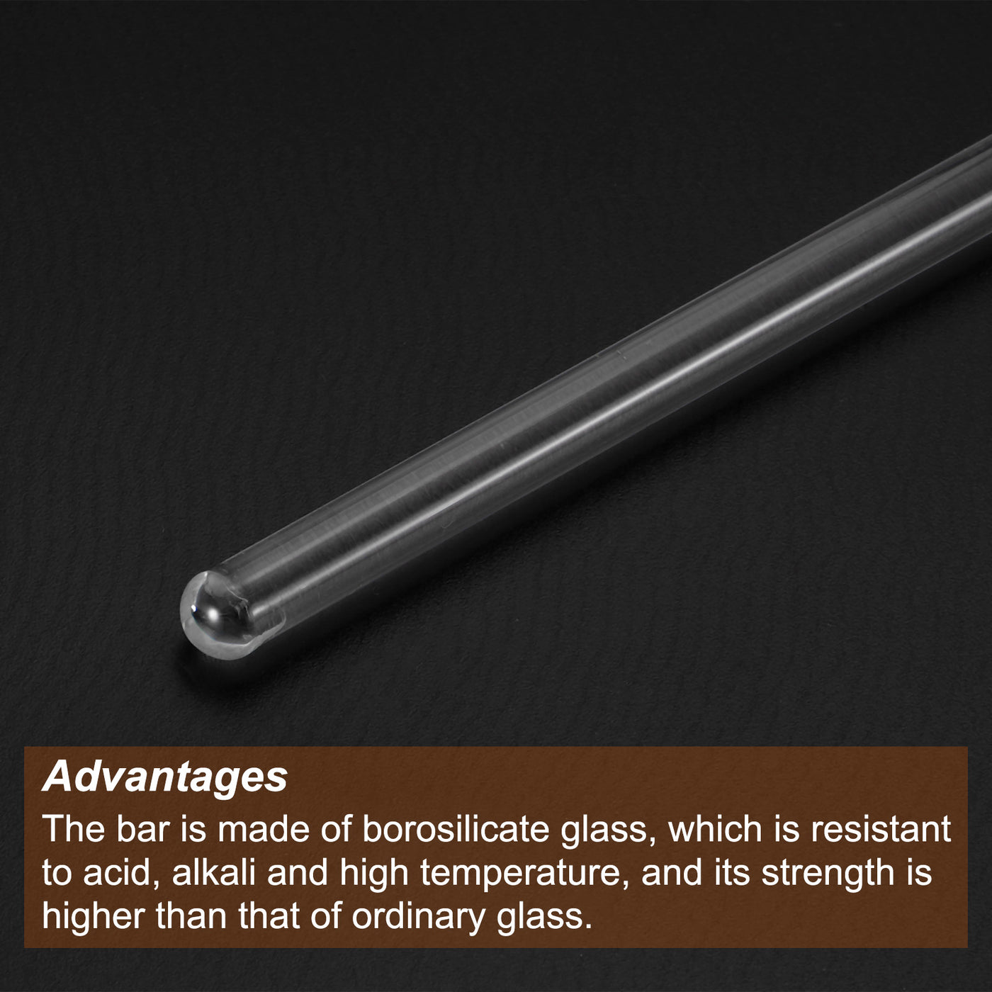 Harfington 3.3 Borosilicate Glass Stick 11.81" Length 7mm Dia Stir Rod Mixing Tools 6Pcs
