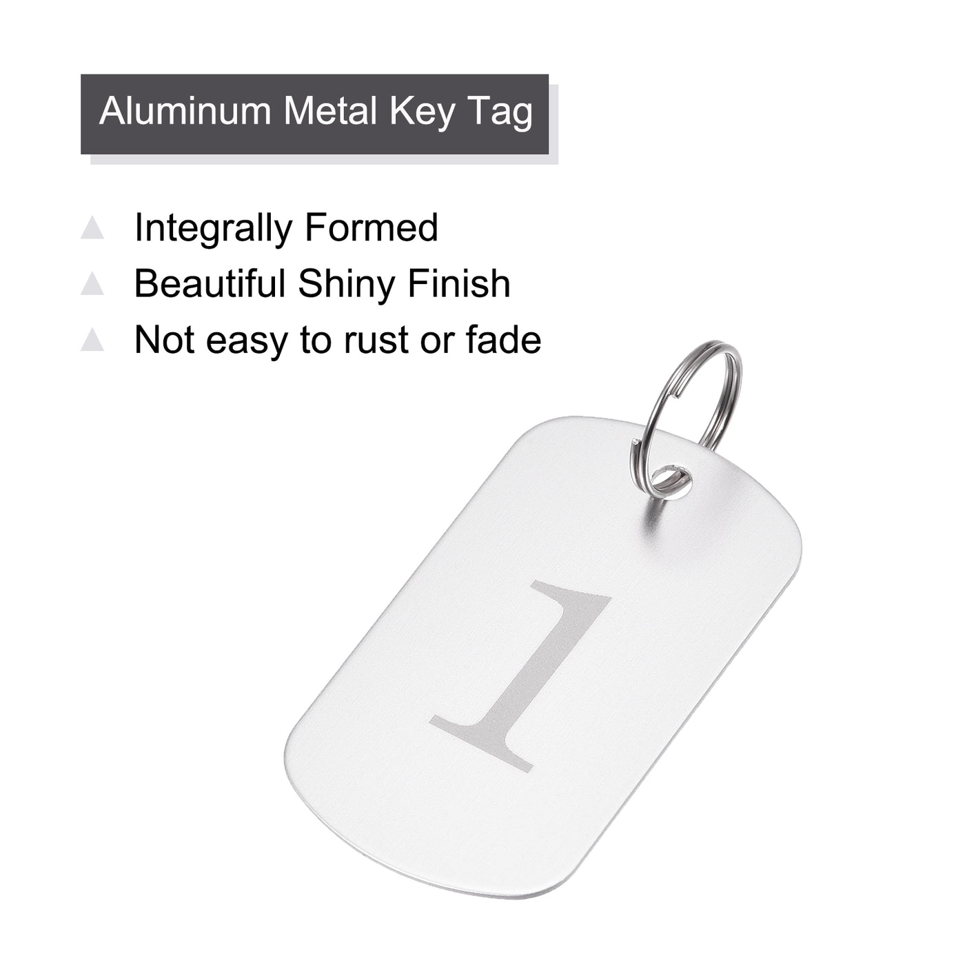 Harfington Numbered Tag, Aluminum Key Tags Metal ID Tags, Number with Ring Rectangle for Decoration