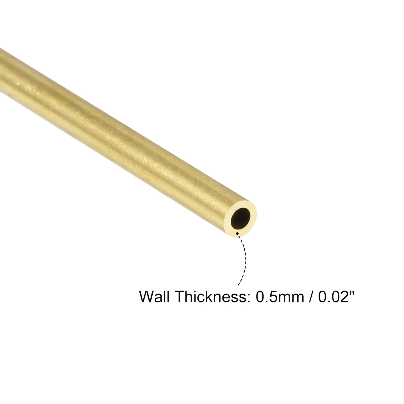 Uxcell Uxcell Brass Tube 3.5mm OD 0.5mm Wall Thickness 30mm Length Pipe Tubing for DIY 20 Pcs
