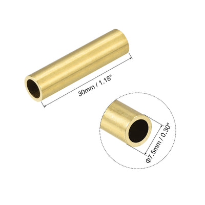 Harfington Uxcell Brass Tube 7.5mm OD 1mm Wall Thickness 30mm Length Pipe Tubing for DIY 25 Pcs