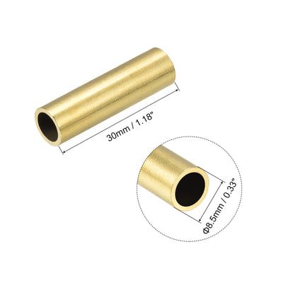 Harfington Uxcell Brass Tube 10.5mm OD 1mm Wall Thickness 30mm Length Pipe Tubing for DIY 12 Pcs