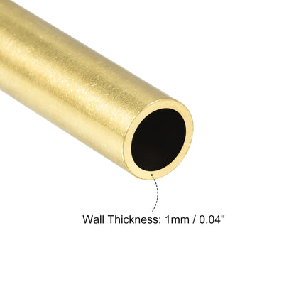 Harfington Uxcell Brass Tube 10.5mm OD 1mm Wall Thickness 30mm Length Pipe Tubing for DIY 12 Pcs