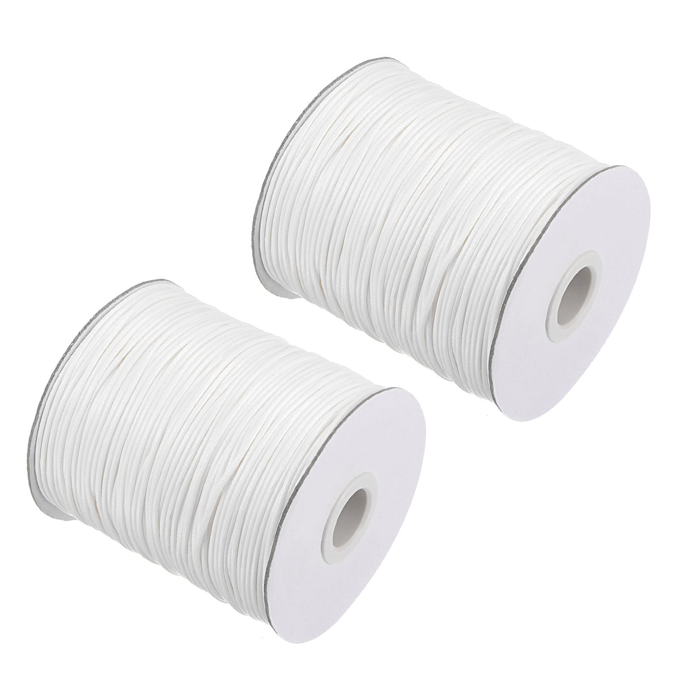 uxcell Uxcell 2pcs 1.2mm Waxed Polyester String 158M 172-Yard Beading Crafting Rope, White