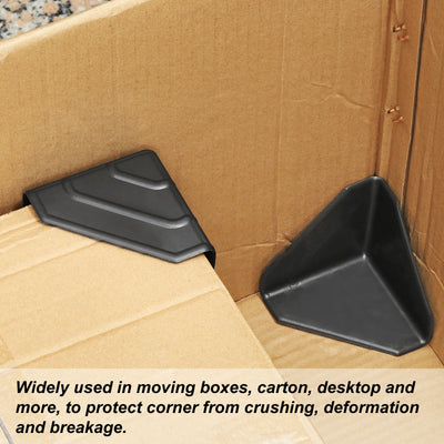 Harfington Corner Protector PP Plastic 3.5" x 3.5" x 3.5" for Carton Black Pack of 16