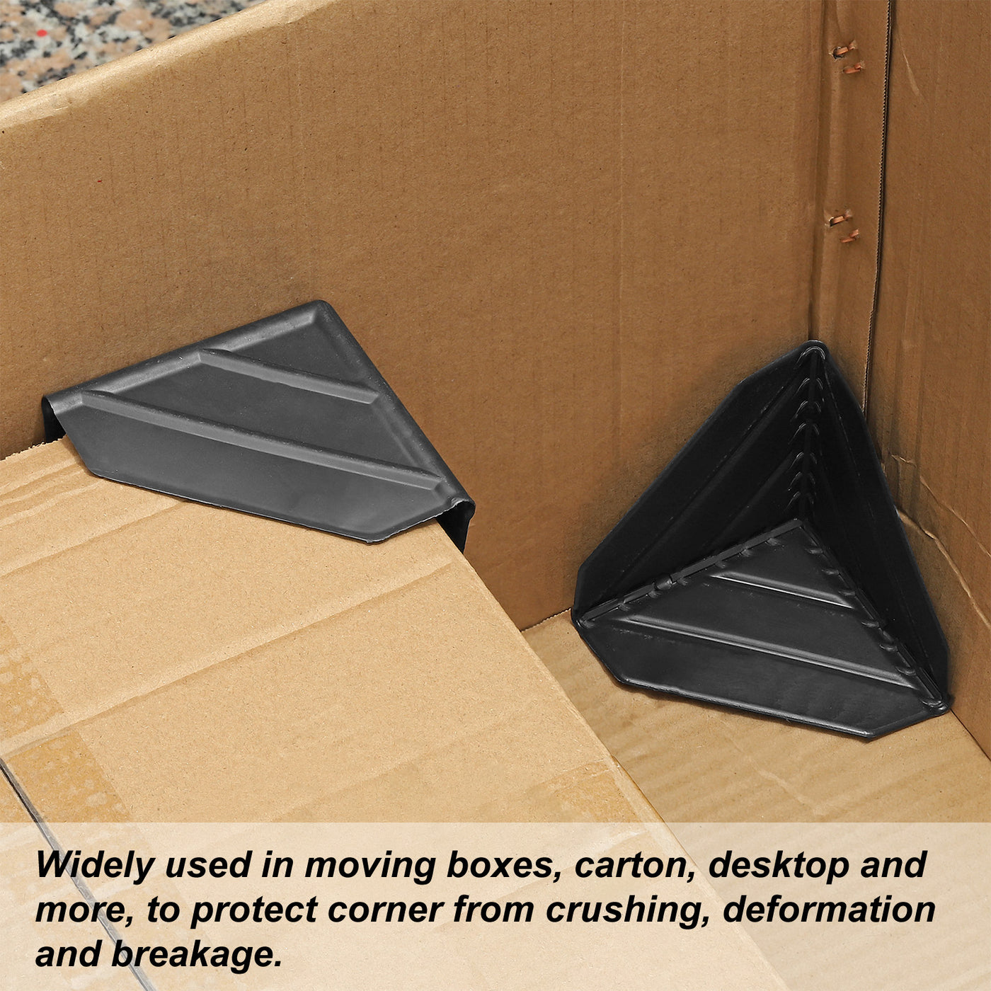 Harfington Corner Protector PP Plastic 3.9" x 3.9" x 3.9" for Carton Black Pack of 16