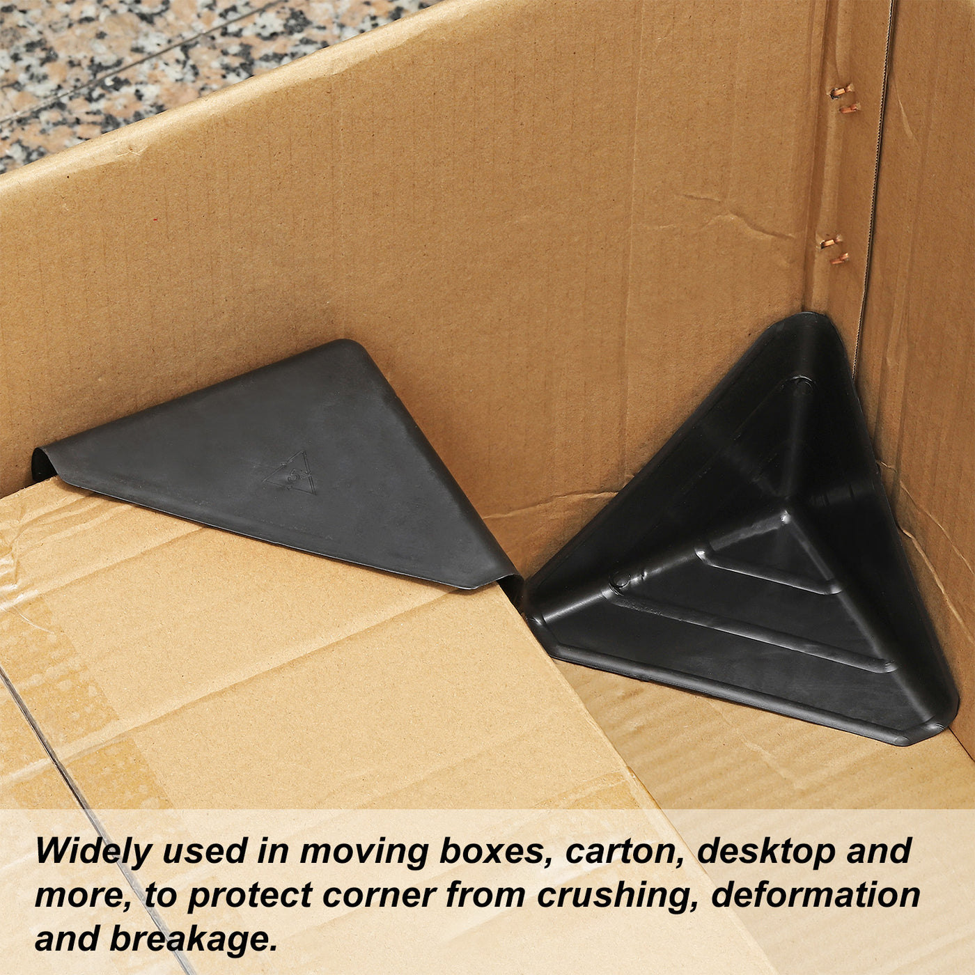 Harfington Corner Protector PP Plastic 4.7" x 4.7" x 4.7" for Carton Black Pack of 8